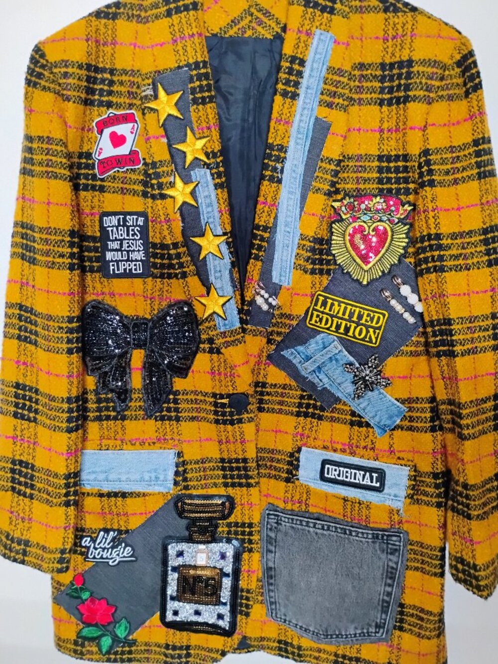 Vintage upcycled junk blazer size 14